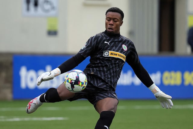 It was announced last week that David Odumosu would remain at Cliftonville for the rest of this season and he celebrated with a ninth clean sheet in victory over Ballymena United. He made four saves against the Sky Blues, including three from inside the box, and was successful with 27 of his 30 attempted passes.
