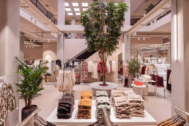H&M is set to relocate its Belfast store from its current premise on Victoria Square to a brand-new location on Castle Street, the new store will offer customers a new, fresh interior look and feel for the brand, self-service checkouts and click and collect H&M HUB lockers. Pictured is the womenswear department