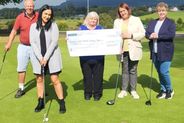 Nigel Handforth, Director, Tori Calderwood, Project Manager and Mary McCrea, Chairperson from C.O.A.S.T. (Causeway Older & Active Strategic Team) pictured with Kate Elliott, Good Morning Ballycastle Co Ordinator and Brenda Boyle, Volunteer. C.O.A.S.T were recently awarded a £479,876 grant from The National Lottery Community Fund to support 1,700 older people to reduce isolation and improve wellbeing. This grant is part of an overall announcement of £4,693,921 of National Lottery funding benefiting 128 projects across Northern Ireland.