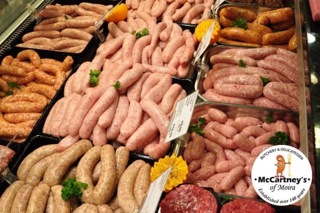 McCartney’s Butchers and Deli in Moira is also renowned for its vast variety of premium sausages