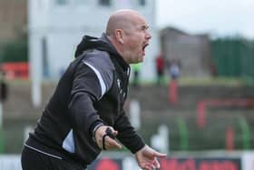 Glentoran coach Tim McCann. (Photo by David Maginnis/Pacemaker Press)