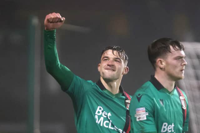 Former Glentoran striker David Fisher is the subject of transfer interest. (Photo by INPHO/PressEye.com/Jonathan Porter)