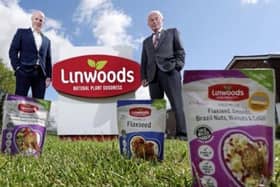 Family success: Patrick Woods, managing director, left, with his father John Woods, who founded Linwoods in Armagh