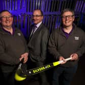 County Down sports retailer, Total Hockey has announced plans for a seven-figure investment to expand its warehouse capacity with the support of Ulster Bank. Established over two decades ago by brothers Alan and Steven McMurray, the firm is one of the leading specialist hockey equipment retailers in the UK and Ireland. Pictured is Ulster Bank’s Derick Wilson, Alan McMurray and Steven McMurray (right) of Total Hockey