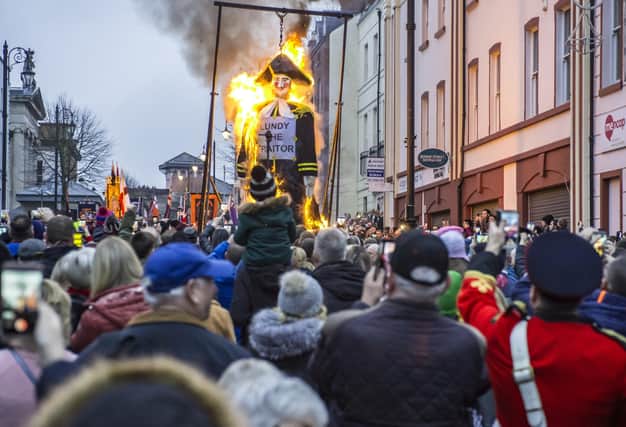 An effigy of Lundy is set alight to recall the Protestant traitor in the 1688 Siege of Derry. Something akin to a political ‘search for lundies’ did indeed happen in the past, when the Rev Ian Paisley fiercely denounced compromise. But it is nonsense to suggest it is big factor in unionism now. Unionists are instead remarkably laid back about concessions