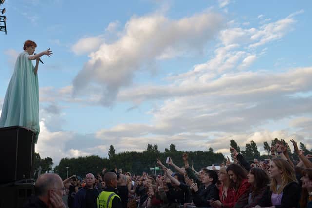 Florence and the Machine perform to a packed audience at the 2012 Tennant's Vital festival in Boucher Road playing fields, Belfast. Photo: Charles McQuillan/Pacemaker.