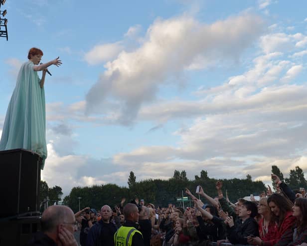 Florence and the Machine perform to a packed audience at the 2012 Tennant's Vital festival in Boucher Road playing fields, Belfast. Photo: Charles McQuillan/Pacemaker.