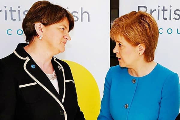 Foster and Sturgeon at a British-Irish summit gathering