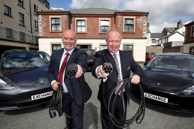 Exchange Accountants directors Conor Walls and Gary Laverty have made the switch to electric vehicles (EVs) and are advising clients to do the same