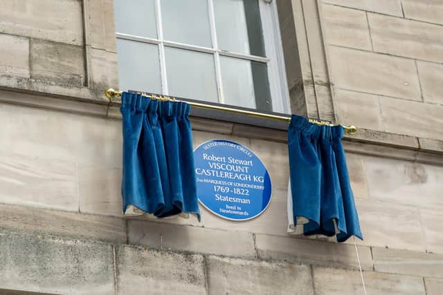 Plaque commemorating Viscount Castlereagh unveiled in Newtownards