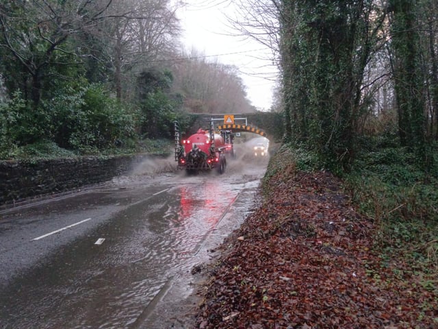 The road is often flooded after heavy rain, which in this case happened on Friday night and early Saturday morning. The Ballysallagh Road is an alternative route for traffic from Bangor to Belfast. Pic Ben Lowry Saturday January 17 2026