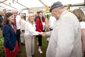 First Minister Michelle O'Neill and Deputy First Minister Emma Little-Pengelly visit the Healthy Horticulture stand at Balmoral Show on Thursday