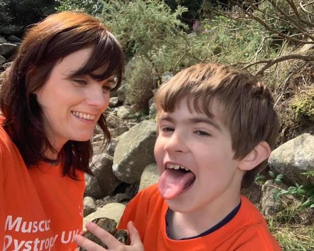 Claire O'Hanlon and her son Luke, who was diagnosed in 2012 (aged 13 months) with Duchenne muscular dystrophy and is well-known in his local community for his heroic fundraising and campaigning efforts along with his mum.
