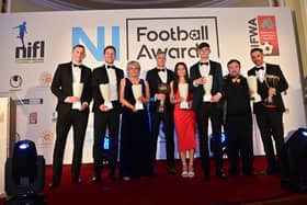 Ben Murdock was among the award winners at the Northern Ireland Football Awards ceremony on Saturday evening