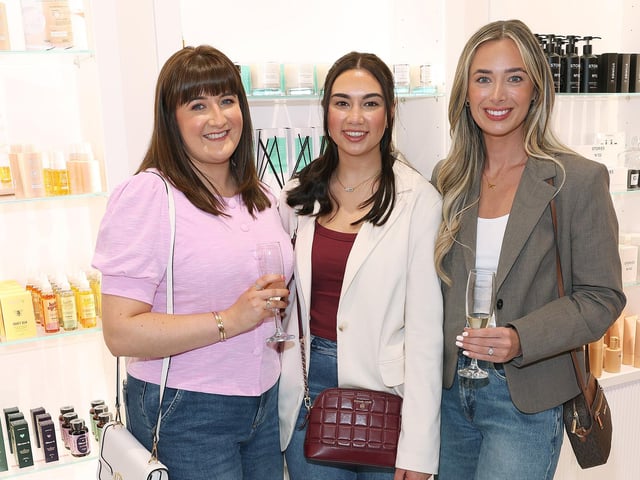 Tara Joyce, Emma McCreadie and Laura Murphy pictured  at the opening of the first Bellamianta store in Rushmere Shopping Centre, Craigavon.