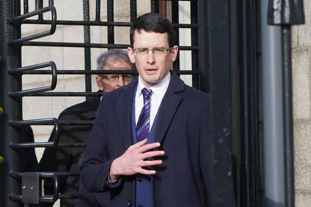 Irish teacher Enoch Burke leaving the the Court of Appeal in Dublin, following a unanimous ruling to dismiss his appeal against court orders made against him. Picture date: Tuesday March 7, 2023.