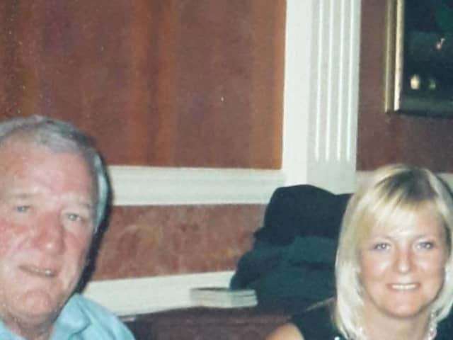 Anne-Marie O’Neill with her late father John, who died from Covid-19. The family were only allowed to say goodbye to him via Zoom.