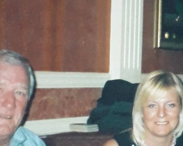 Anne-Marie O’Neill with her late father John, who died from Covid-19. The family were only allowed to say goodbye to him via Zoom.