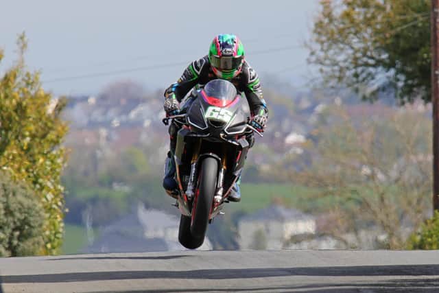 Michael Sweeney won the Supertwin race on his new Aprilia 660 at the Cookstown 100