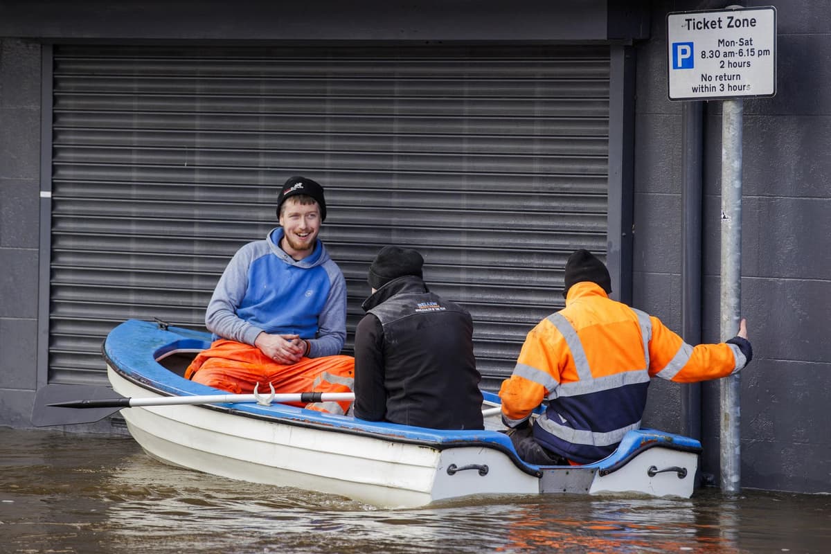 Water-logged roads remain closed this morning as rain continues to fall in Northern Ireland