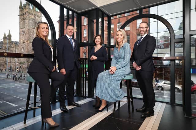 Carson McDowell partners Francesca Lowry, Roger McMillan, Neasa Quigley, Sarah Cochrane and Cathal O’Neill