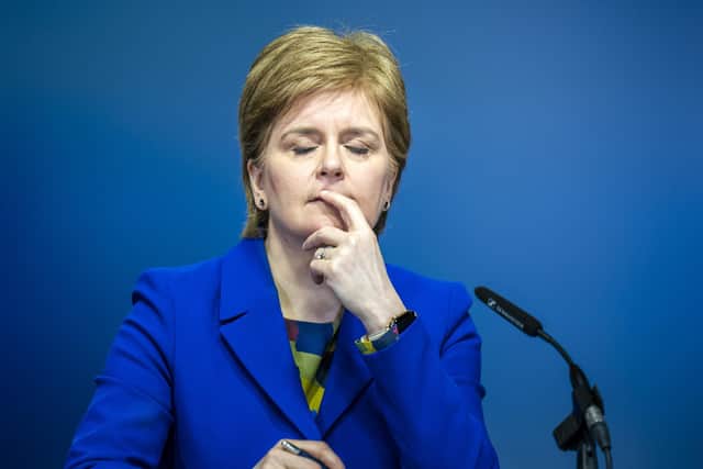 First Minister of Scotland Nicola Sturgeon answers questions on Scottish Government issues, during a press conference at St Andrews House, Edinburgh.