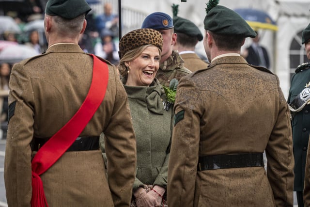 Duchess of Edinburgh reviews the parade at Thiepval Barracks