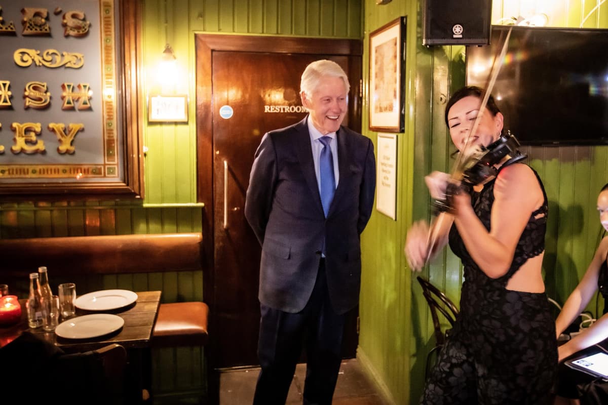 Bill and Hillary Clinton hire one of Belfast's oldest bars to unwind during Good Friday Anniversary engagements