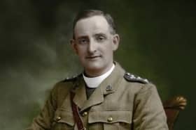 Fr Willie Doyle, a chaplain to the British Army’s 16th (Irish) Division, persistently ran into battle to rescue wounded troops or pray with the dying
