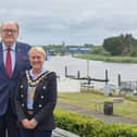 Mayor of Causeway Coast and Glens, Councillor Dawn Huggins with Chair of the Coleraine Future Town Fund Board, Professor Gerry McKenna.