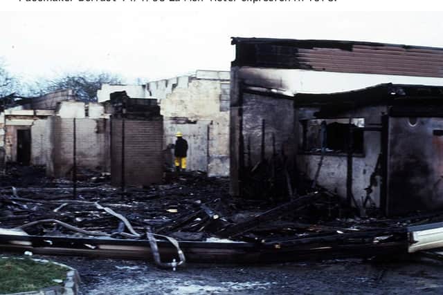 The aftermath of the fire at La Mon. The IRA’s statement on the attack accepting responsibility claimed that a nine-minute warning had been given. In fact the warning was phoned in just as the bomb was about to explode. However, a warning of considerably more than nine minutes would have been necessary to avoid human devastation