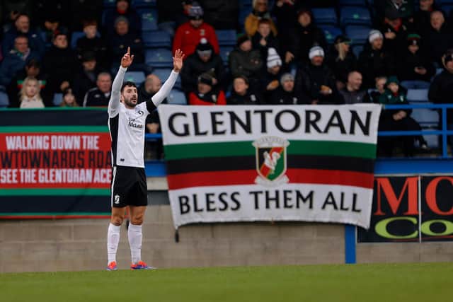 Glentoran full-back Danny Amos is preparing for back-to-back games against Larne