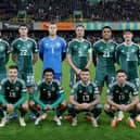 Northern Ireland team line-up before Tuesday’s UEFA Euro 2024 Qualifier against Slovenia at the National Football Stadium at Windsor Park, Belfast. PIC: William Cherry/Presseye