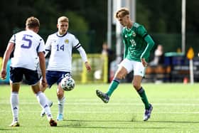 Isaac Price in action for Northern Ireland U21s