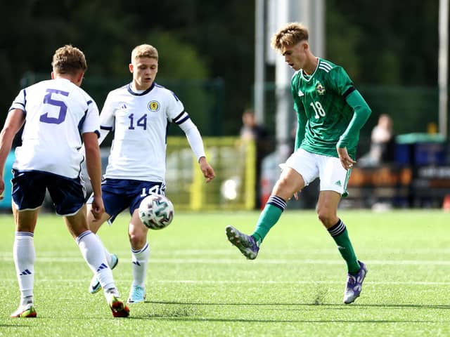 Isaac Price in action for Northern Ireland U21s