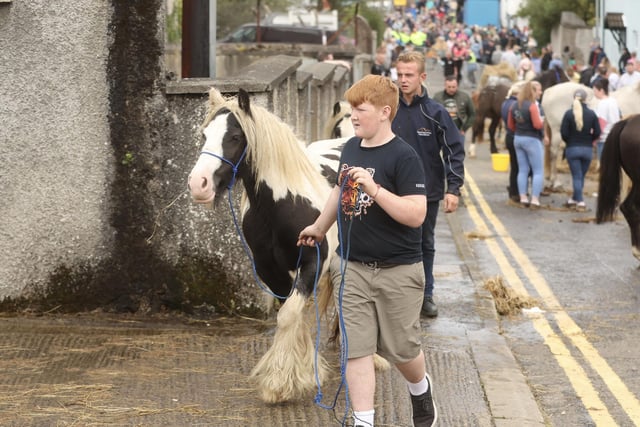 Horses on Show as Thousands of People at the Ould Lamas Fair in Ballycastle on Bank Holiday Monday. Pic Pacemaker