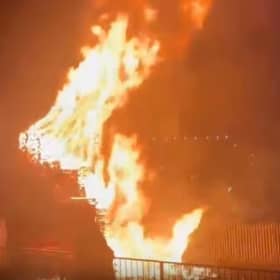 The bonfire on the Leckey Road in Londonderry