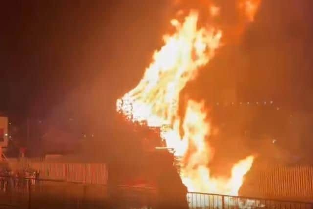 The bonfire on the Leckey Road in Londonderry