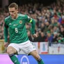 Northern Ireland captain Steven Davis who is currently sidelined with an ACL injury