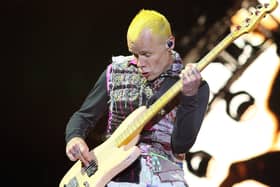 Flea from the Red Hot Chili Peppers at 2016's Vital festival in Boucher Road Playing Fields. Photo: Freddie Parkinson/PressEye
