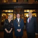 Pictured at the opening of Arthur’s in  Royal Hillsborough are Lynne McCabe, owner, councillor Scott Carson, Mayor of Lisburn & Castlereagh City Council and alderman Allan Ewart MBE, chair of Lisburn & Castlereagh City Councils Development Committee