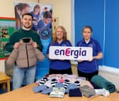 Pictured left to right is Energia employee Will Anderson, Bluebell Trust chairperson Maxine Chambers, and Bluebell Trust volunteer Sinead Quinn.