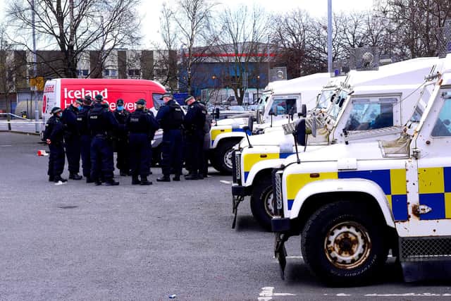 PSNI pictured at the scene of incident