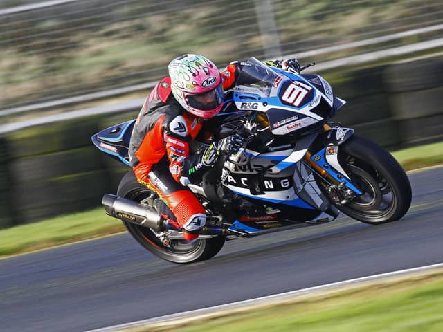 Eugene McManus on the MasterMac Honda at the Sunflower Trophy races at Bishopscourt in Co Down in 2025. (Photo by Rod Neill/Pacemaker Press)