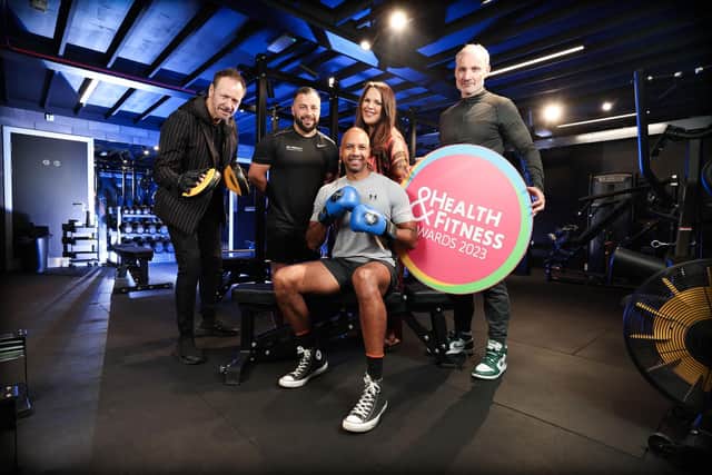 Joining the judging panel for the 2023 Health and Fitness Awards are Billy Murray and Bubba Ali, pictured with host of the ceremony, Ibe Sesay, event director Sarah Weir and judge Ian Young. Entries are now open with the awards ceremony taking place September 23