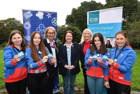 A new partnership will inspire 8,000 girls in Northern Ireland to pursue a career in civil engineering. The pilot programme between the Institution of Civil Engineers (ICE) and Girlguiding Ulster encourages girls to explore the world of civil engineering and science, technology, engineering and mathematics (STEM).  The programme sets out a range of activities for Guides and Rangers to undertake and will allow them to work towards earning a new civil engineering badge.  Pictured is Chief commissioner Girlguiding Ulster Debbie McDowell, ICE NI Chair Brenda O'Loan, chief executive officer Girlguiding Ulster Claire Flowers and Girlguiding Ulster Guides celebrating the launch of the new civil engineering badge