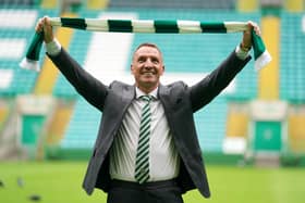 Newly re-appointed Celtic manager Brendan Rodgers during a press conference at Celtic Park, Glasgow.
