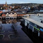 Heavy flooding in Downpatrick, County Down, flooding continues to cause disruption in the town.Bus services across Downpatrick have been suspended and parts of Portadown, County Armagh, remain badly affected.  Photo by Jonathan Porter / Press Eye