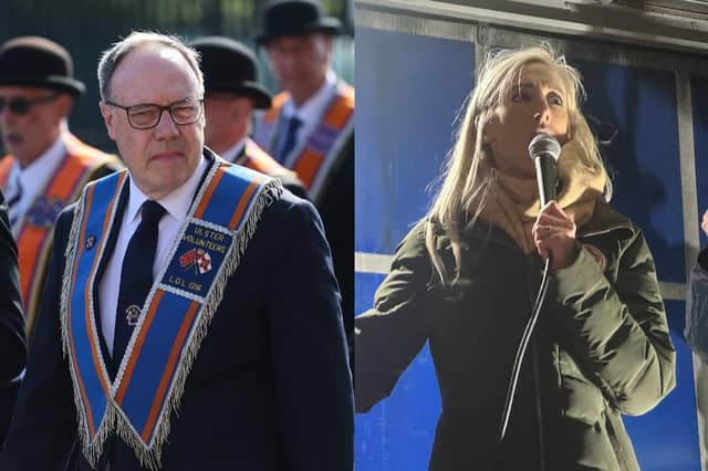 Lord Dodds, left, says Carla Lockhart should not be disrespected in any way over her stance on Drumcree.