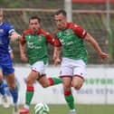 Limavady United captain Stephen Lowry (left) has played in the Irish League for over 20 years. (Photo by Desmond Loughery/Pacemaker Press)